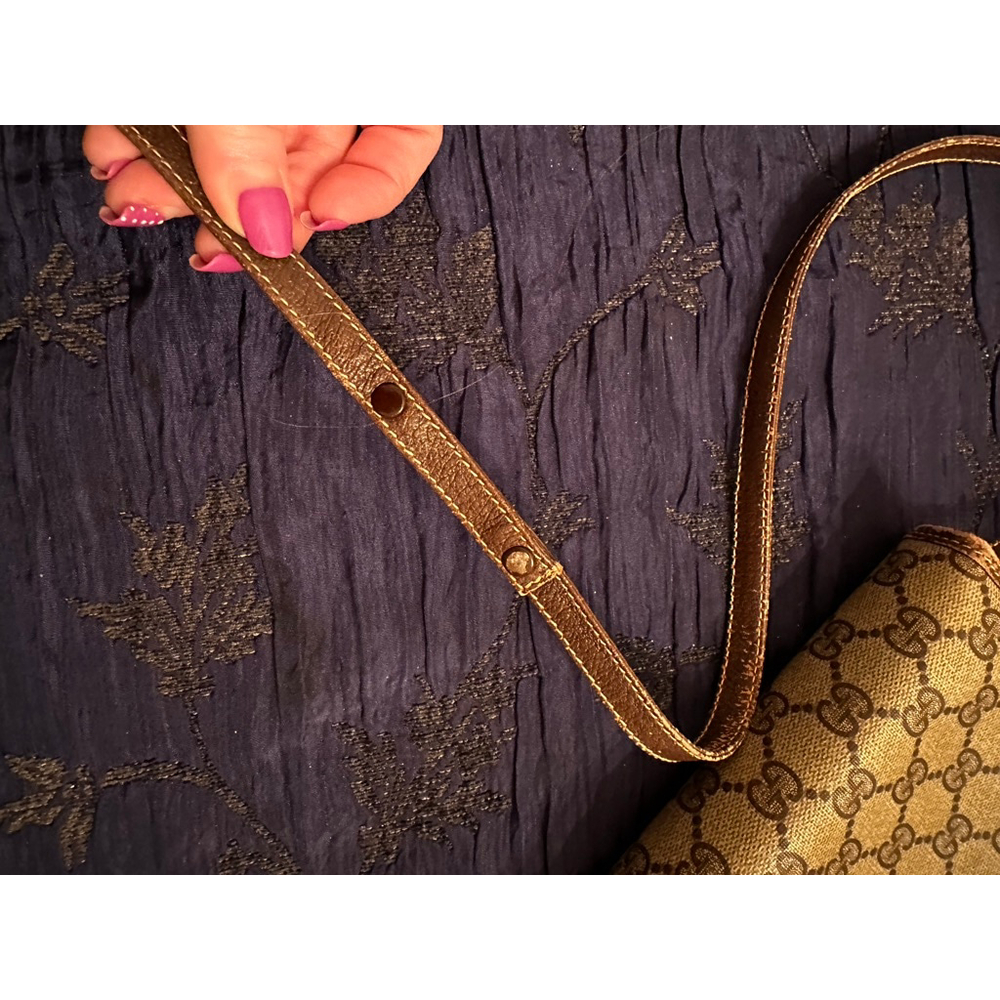 Gucci Brown & Beige Coated Canvas Crossbody Bag w/ Flap Closure - Picture 14 of 14